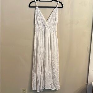 Young USA White Spaghetti Strap Lace Embellished Prairie Summer Maxi Dress